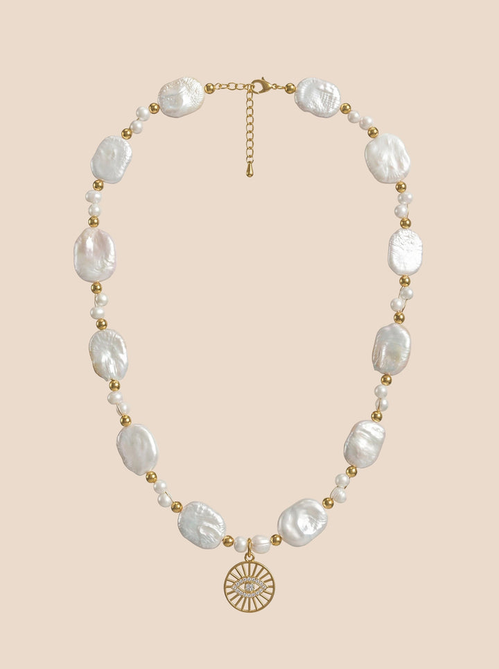 Pearl and Heart Charm Layered Necklace