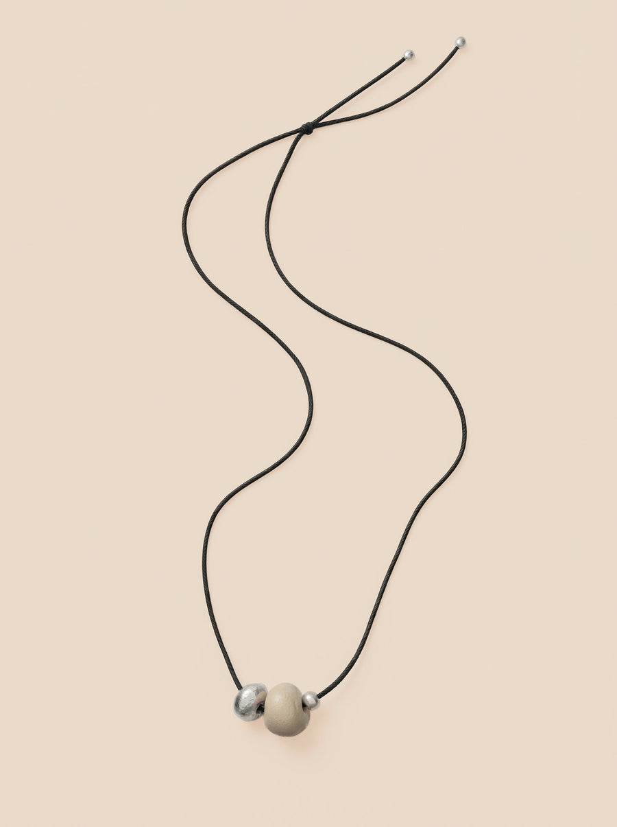 Ivory Nut Pendant Cord Necklace