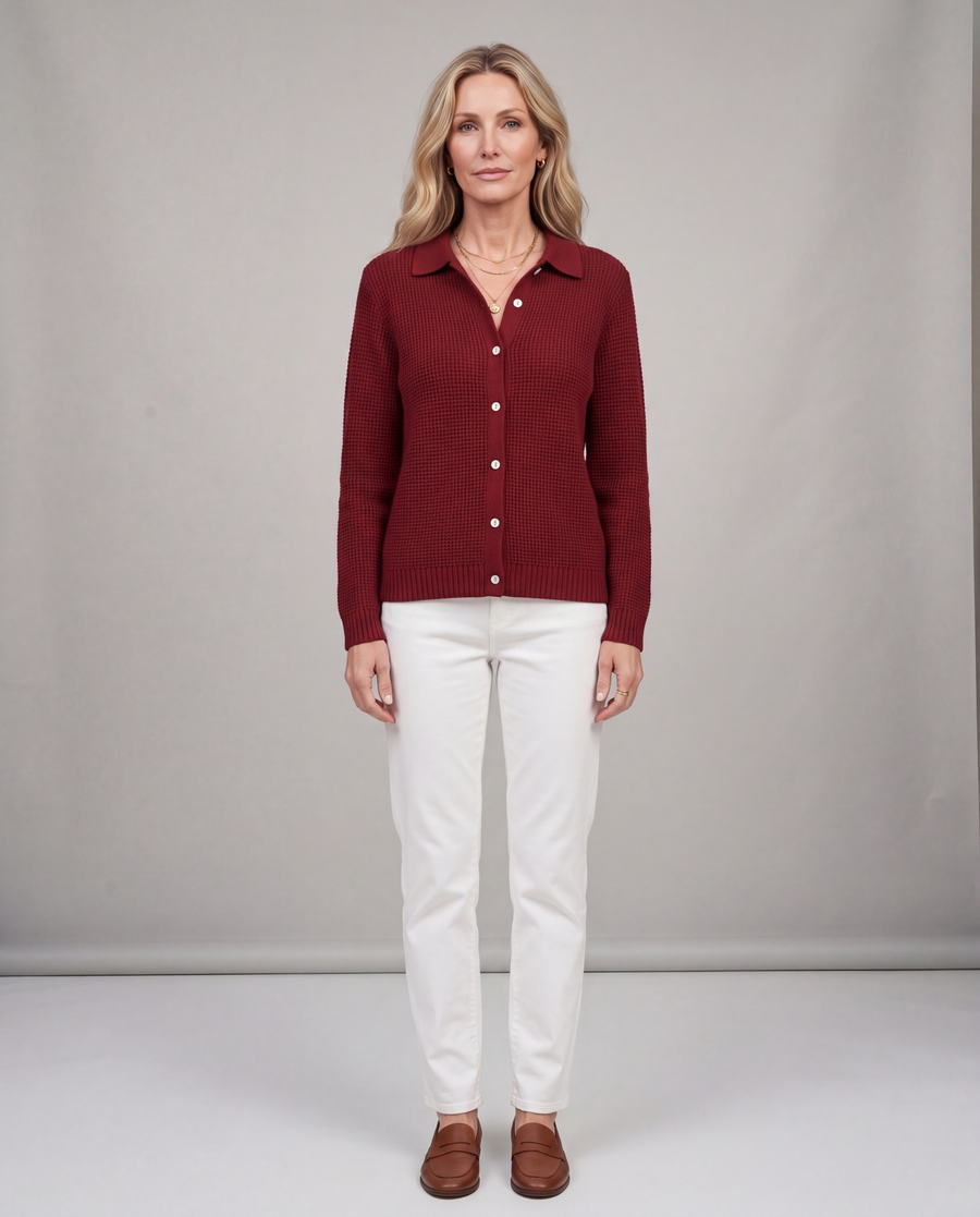 Elaine | Classic Knit Button Cardigan