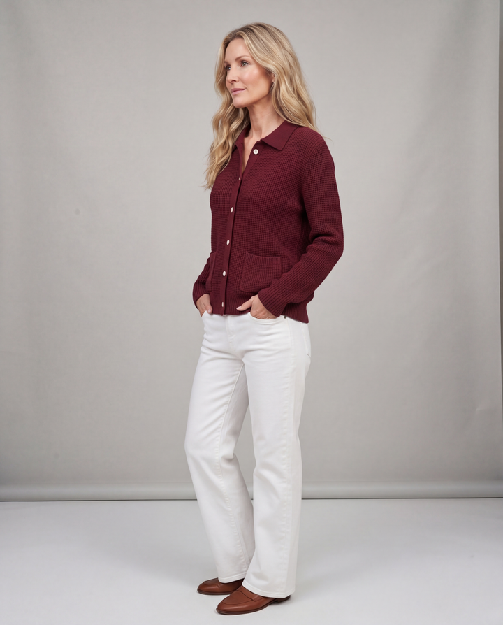 Elaine | Classic Knit Button Cardigan