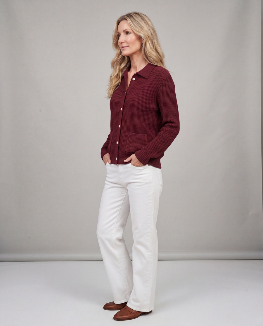 Elaine | Classic Knit Button Cardigan