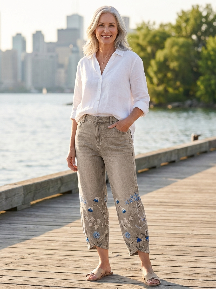Mirabelle Denim Comfort Trousers