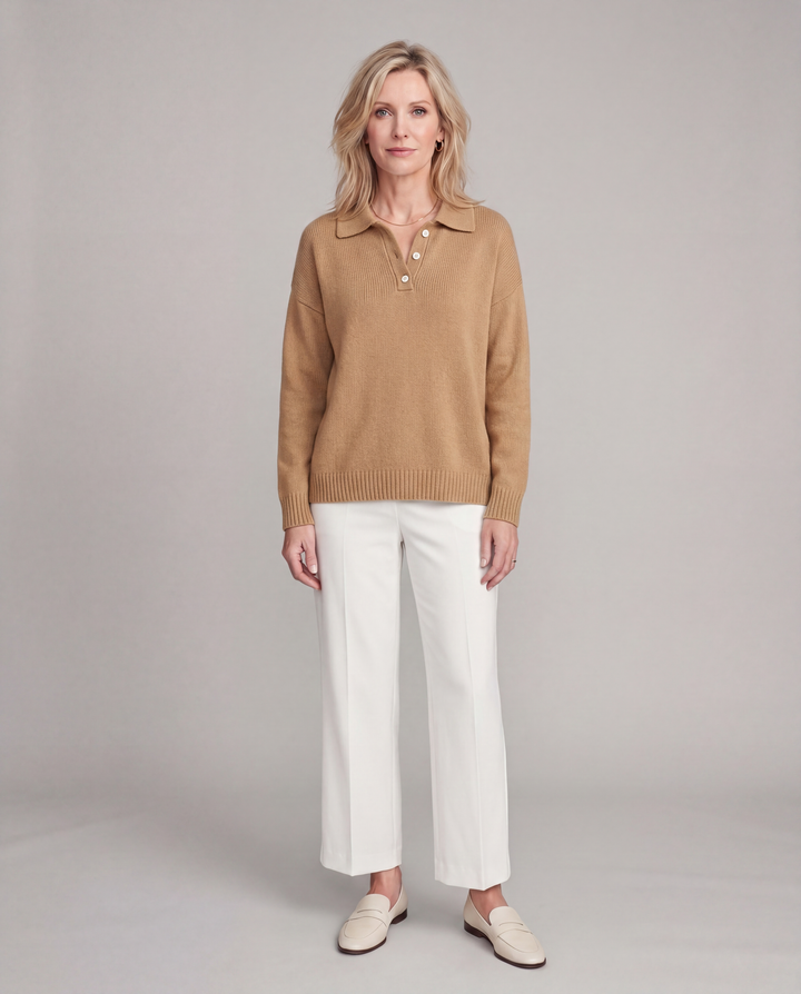 Nova | Soft Knit Polo Sweater