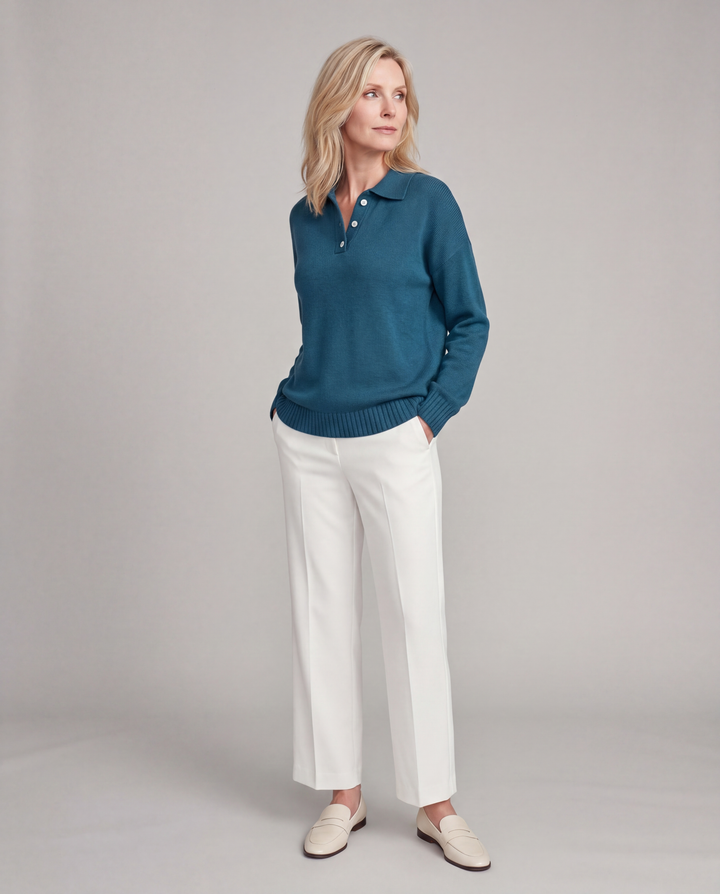 Nova | Soft Knit Polo Sweater