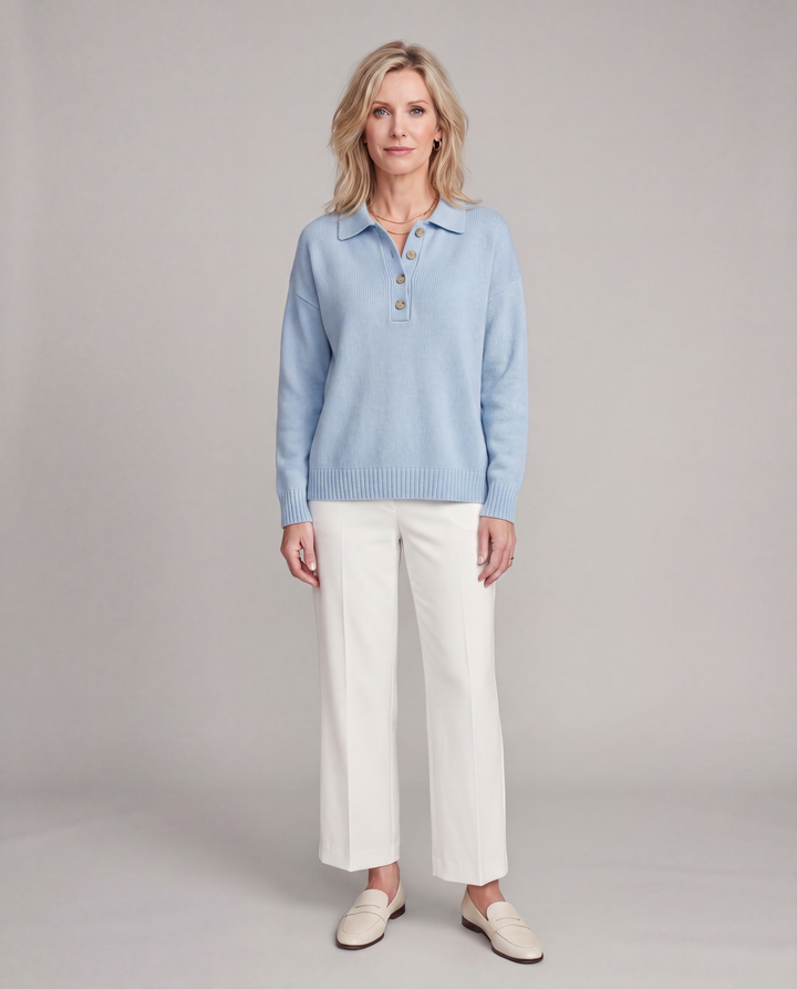Nova | Soft Knit Polo Sweater