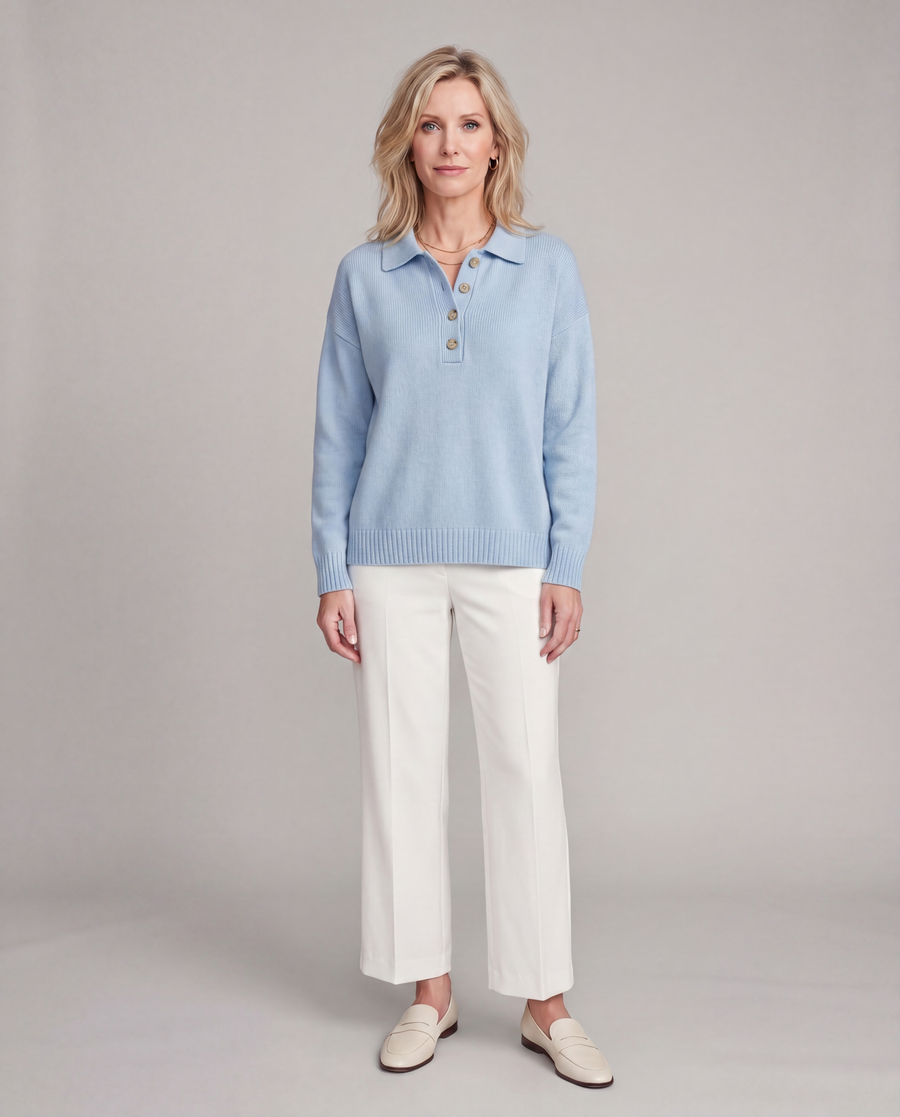Nova | Soft Knit Polo Sweater