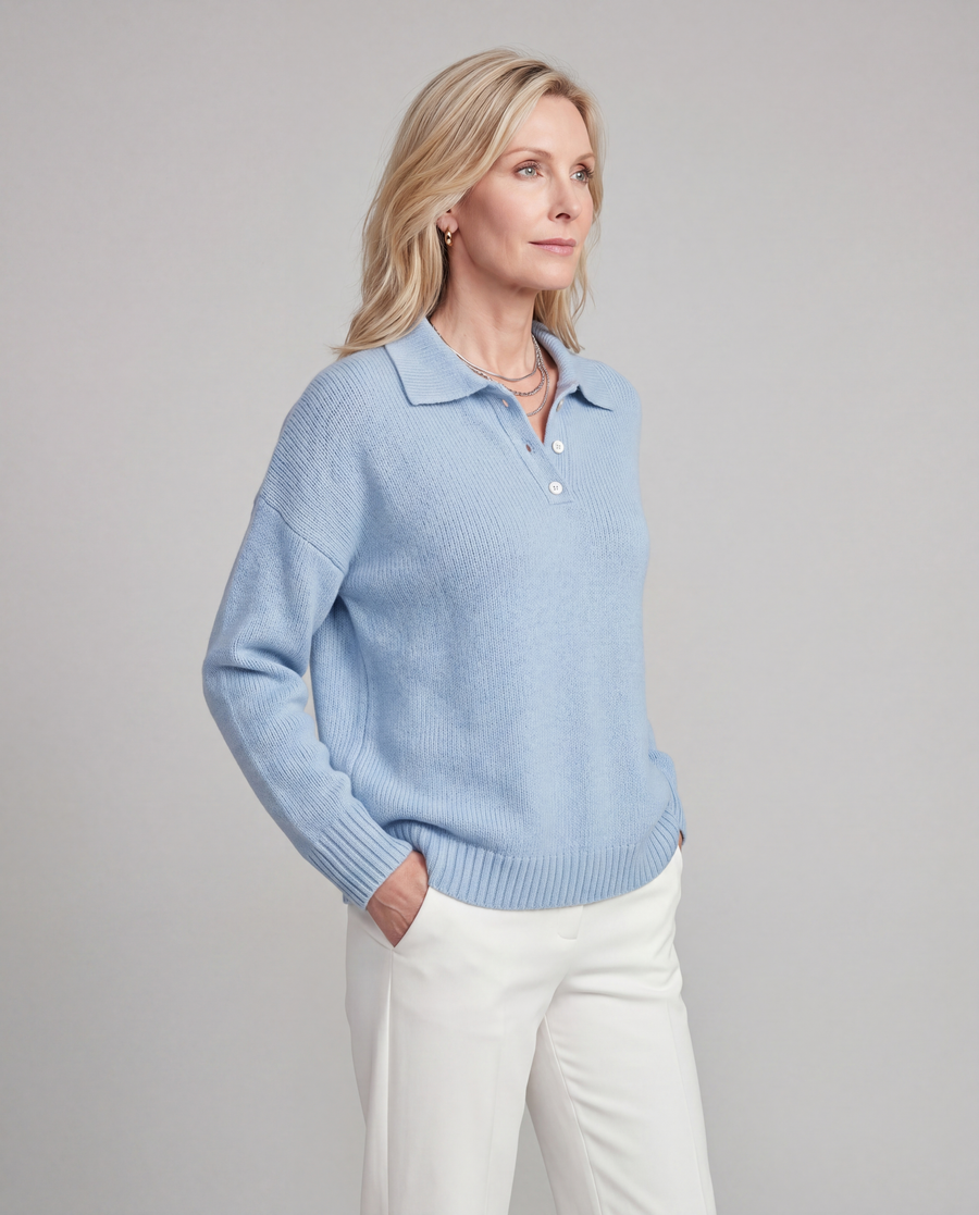 Nova | Soft Knit Polo Sweater