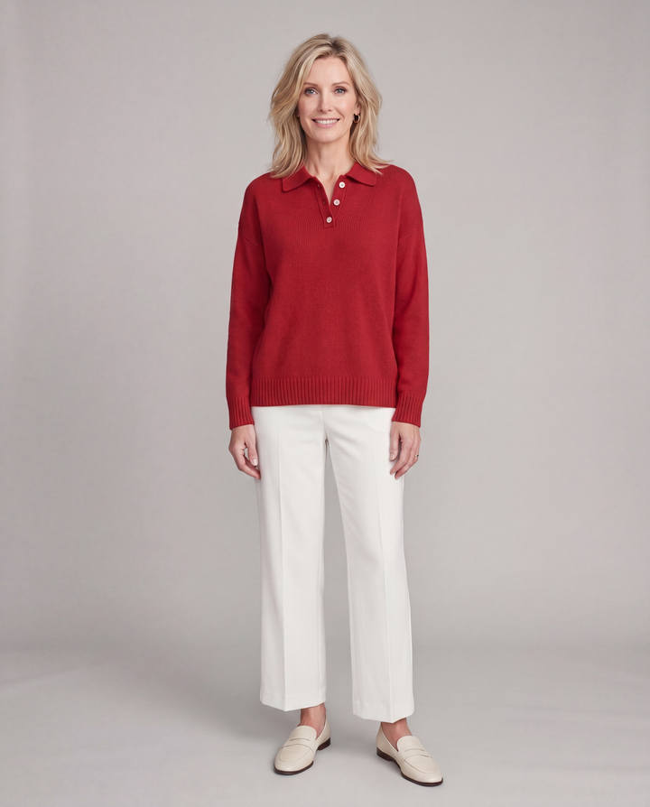 Nova | Soft Knit Polo Sweater