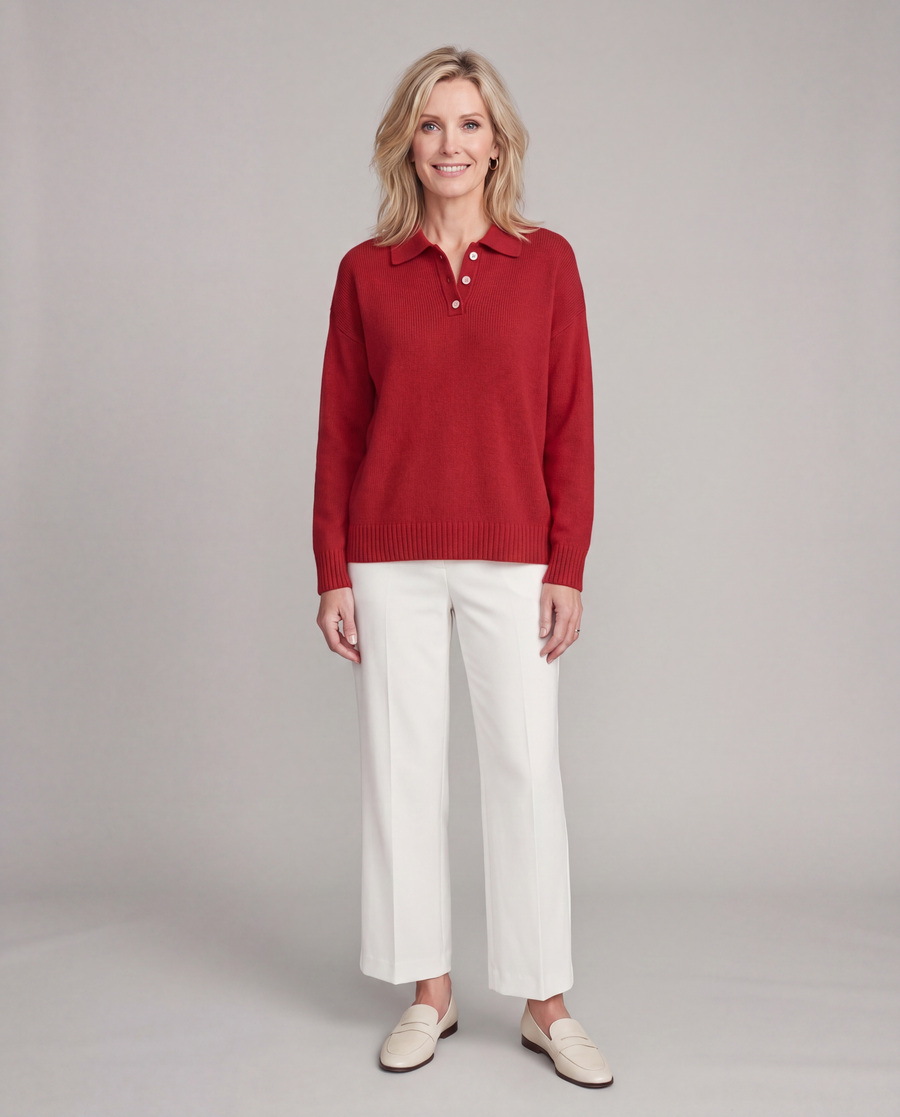 Nova | Soft Knit Polo Sweater