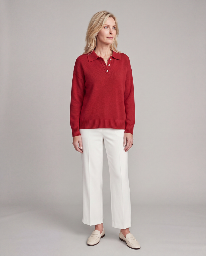 Nova | Soft Knit Polo Sweater