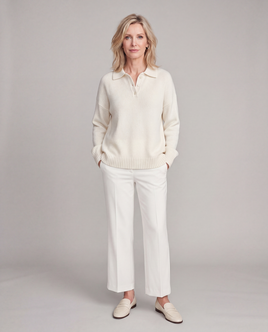 Nova | Soft Knit Polo Sweater